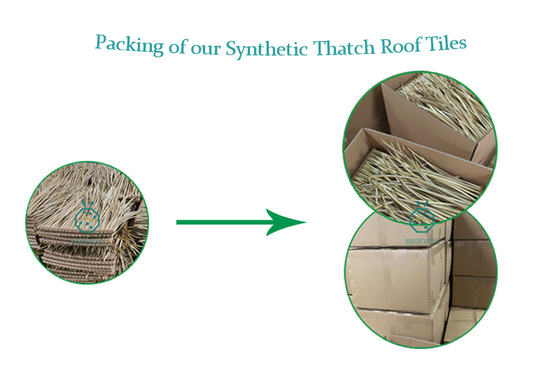 Verpackung unserer synthetischen Reetdachziegel