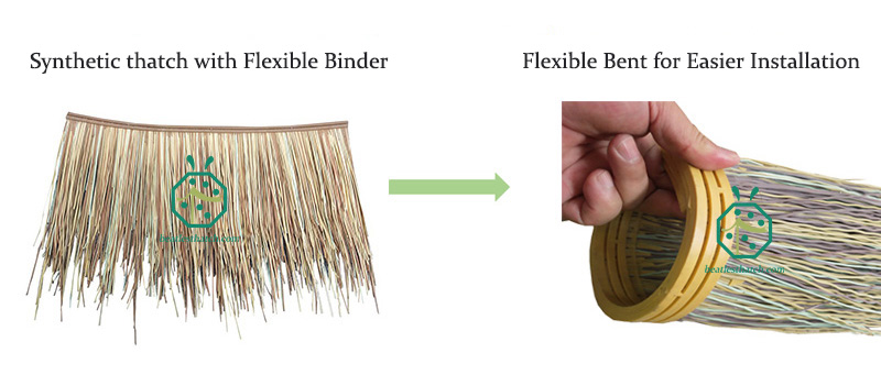 Leichter zu biegende flexible Bindemittel-Imitat-Makuti-Strohdachprodukte für die Dekoration von Lodge-Häusern